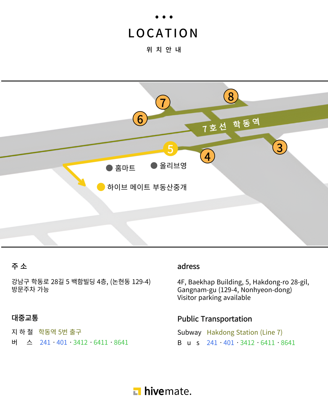 하이브메이트 위치 안내 약도